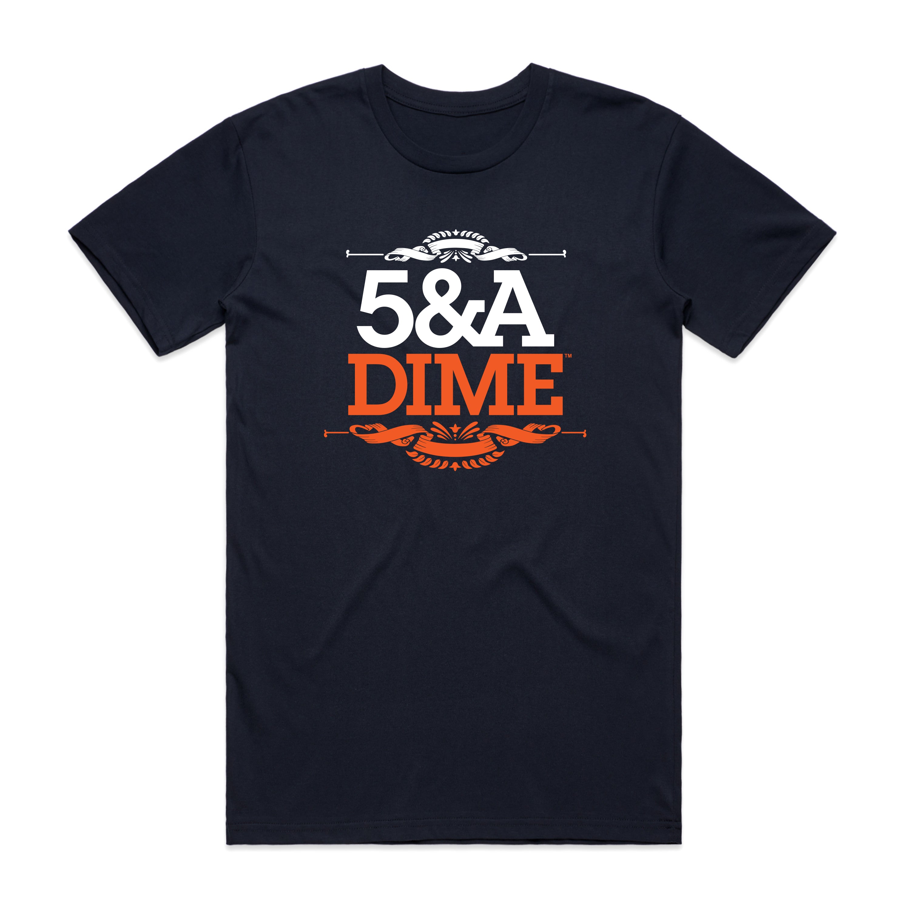 CLASSIC STACK LOGO (NAVY/WHITE/ORANGE) – 5&A Dime