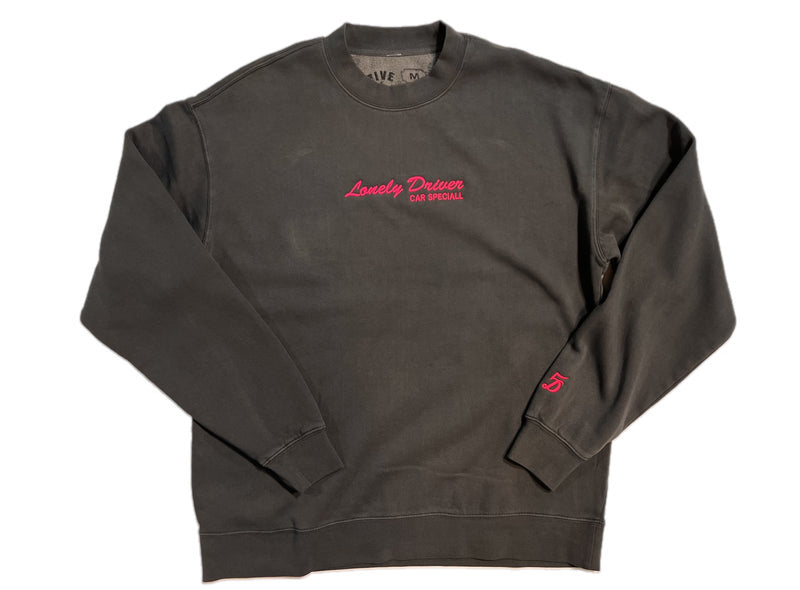LONELY DRIVER CREW (FADED BLACK/HOT PINK)