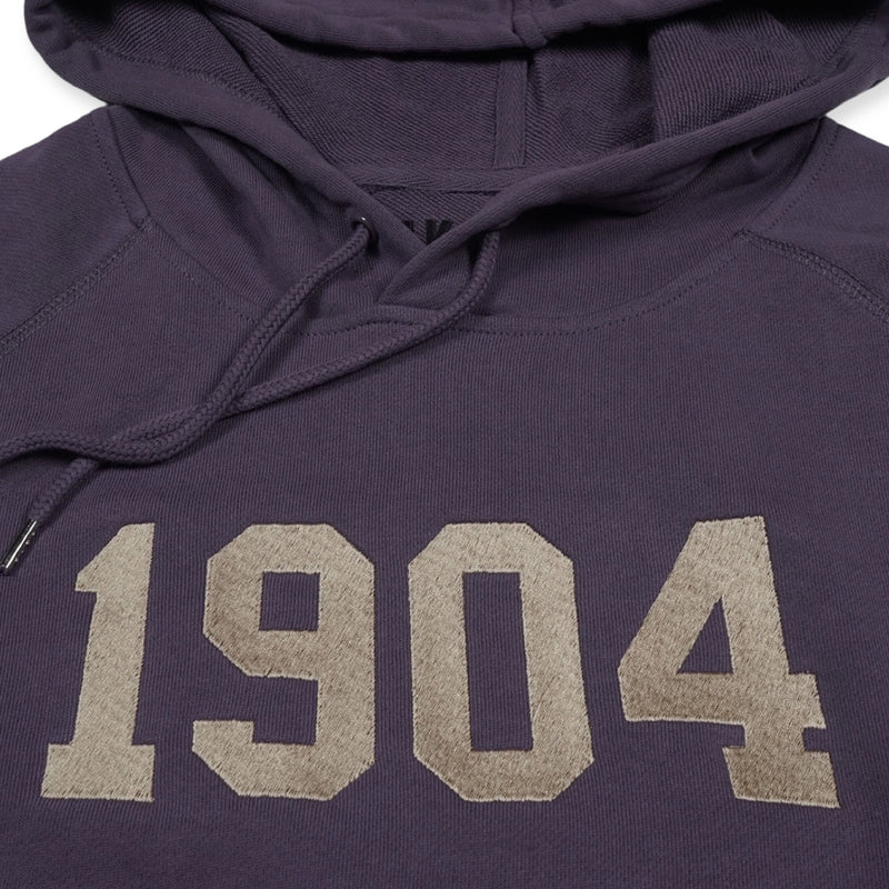 1904 Embroidered French Terry Pullover Hoody (Mauve/Off White)